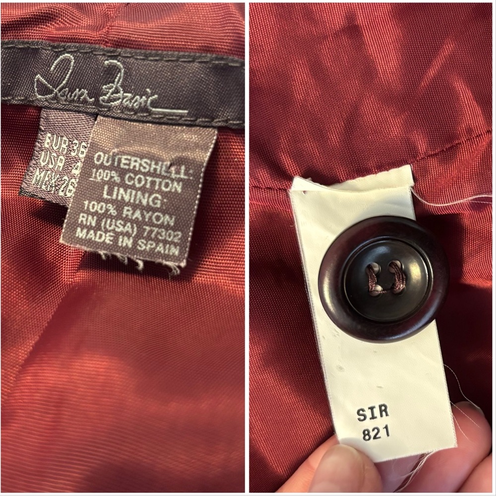 Vintage Y2K Made In Spain Velvet Fitted One Button Blazer By Jean Basic - Picture 12 of 16
